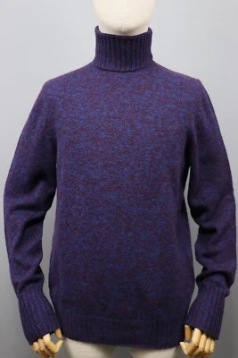 Suéter DRUMOHR Azul Marino/Borgoña Lana de Cordero 100% Cuello Alto Para Hombre Talla M/50 Foto 1 de 4