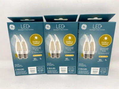 (3 Pack) GE LED+ CA11 Dusk to Dawn LED Light Bulbs, Automatic On/Off Outdoor - Image 1 of 3