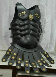 Greek Muscle Armor Cuirass Black Roman Costume with Lion & Dragons - Picture 1 of 4