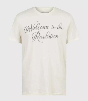 John Varvatos Collection Men's Ecru Ivory Revolution Graphic T-Shirt - Image 1 of 4
