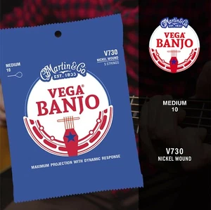 5 String Loop End Banjo Strings Martin V730 Vega - Medium Gauge. 10-12-16-23-10 - Picture 1 of 5