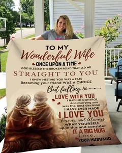 To My Wonderful Wife Fleece Blanket Xmas Birthday Gift For Wife From Husband - Picture 1 of 12