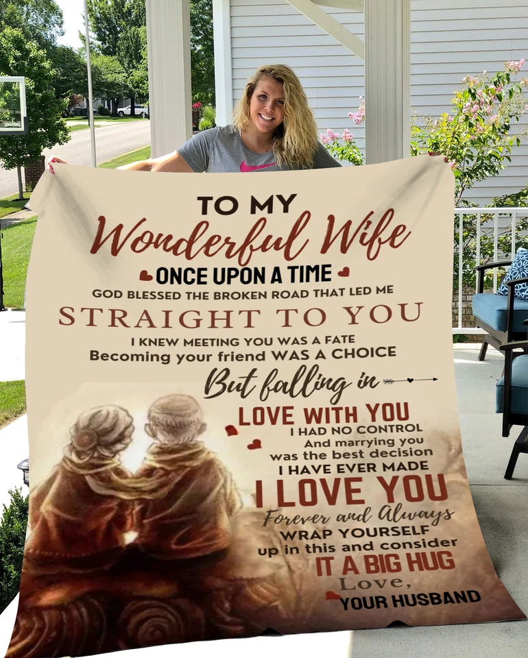 To My Wonderful Wife Fleece Blanket Xmas Birthday Gift For Wife From Husband - Image 1 of 4