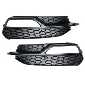 For Audi S3 S-Line 2013-2016 Honeycomb Front Bumper Fog Light Grille Cover PAIR - Picture 1 of 10