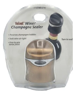 Sellador de vino y champán de terciopelo Metrokane, bronce - Imagen 1 de 7