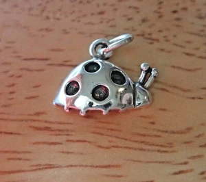 Sterling Silver 11x13mm Whimsical Ladybug Lady Bug Insect Charm - Picture 1 of 5