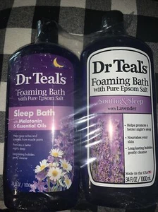 Dr Teal's Foaming Bath Combo Pack (68 fl oz Total), Melatonin Sleep Soak, and So - Picture 1 of 6