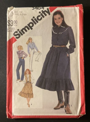 5464 UNCUT ‘Simplicity’ SEWING Pattern - ‘Teens Pants, Skirt, Shirt & Vest’ - Image 1 of 3