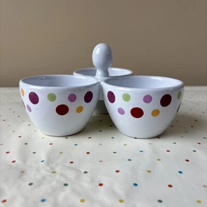 NEW Pampered Chef Simple Additions Dots Trio Condiment Server DISCONTINUED - Picture 1 of 8