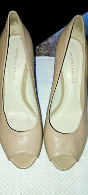 Zapatos de vestir para dama Antonio Melanie 8,5 punta abierta cuero tacón superior madera Foto 1 de 4