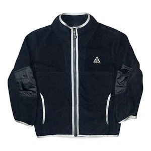 Nike ACG Sherpa Full-Zip Jacket DQ8734-010 Black Zipper Compass Big Kids Medium - Picture 1 of 17