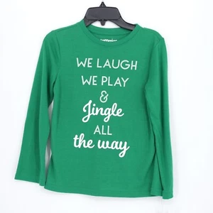 Jammies for Your Families "Jingle All the Way" Boys Pajama Top Green Sz 8 NWT - Picture 1 of 6