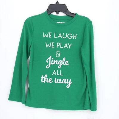 Jammies for Your Families "Jingle All the Way" Boys Pajama Top Green Sz 8 NWT - Image 1 of 4
