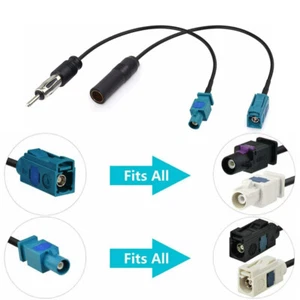 Car Radio Antenna Adapter Fakra Z Plug To DIN Plug For FM AM Antenna Converter - Zdjęcie 1 z 12