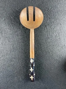 Hand Carved Bone Handle Olive Wood Salad Tong (Fork only) - Picture 1 of 4