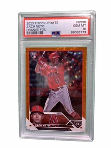 2023 Topps Update ZACH NETO Rookie Orange Foil /299 PSA 10 LA ANGELS #US98 RC - Picture 1 of 2