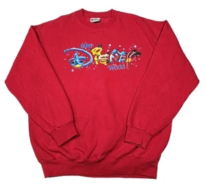 Vintage Y2K Walt Disney World Mickey Mouse Sweatshirt Jumper Mens Size XL Red - Picture 1 of 10