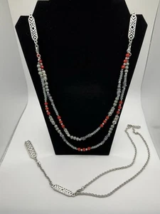 Premier Designs Fast Forward Silver Tone Beaded Necklace - Multiple Ways To Wear - Picture 1 of 6
