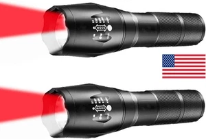 Verbesserte rote Taschenlampe leistungsstarke weiße & rote Licht zoombare rote LED-Taschenlampe - Bild 1 von 9