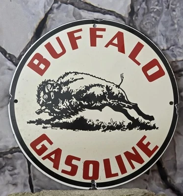 老式BUFFALO GASOLINE PORCELAIN气站泵标志12 — 第 1/4 张图片