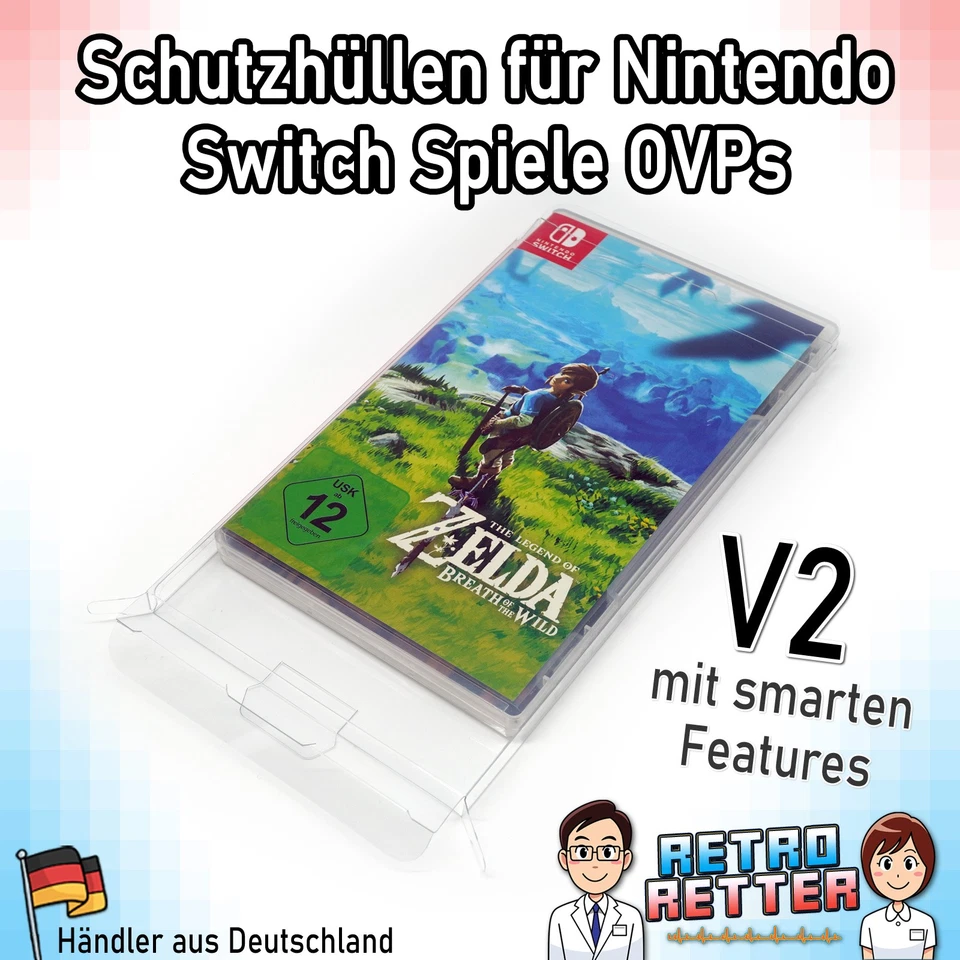 RetroRescue RR-913050 Schutzhülle für Nintendo Switch Spiele - 10 Stück