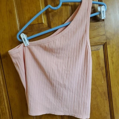 Топ безрукавка эластичный на одно плечо American Eagle размер XL персиковый - Изображение 1 из 3