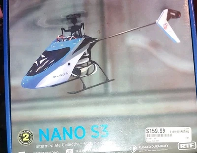 Blade BLH01300 Nano S3 RTF Helicopter Model KIt - Blue/Black - Image 1 of 3