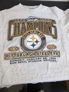1996 AFC SUPER BOWL XXX Pittsburgh Steelers Vintage Single Stitch - Worn Once - Picture 1 of 6