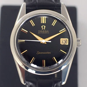OMEGA SEAMASTER AUTOMATIC 24 JEWELS CAL.562 DATE BLACK DIAL VINTAGE MEN'S WATCH - Picture 1 of 13