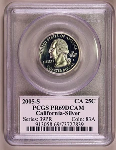 2005-S California Silver Quarter PCGS PR69DCAM ***RARE ORIGINAL COIN*** - Picture 1 of 4
