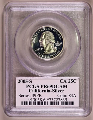 2005-S California Silver Quarter PCGS PR69DCAM ***RARE ORIGINAL COIN*** - Image 1 of 4