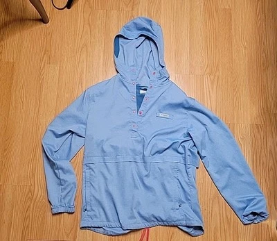 Mens Columbia PFG Light Blue Lightweight Fishing Shell Jacket Size M Pre-Owned  - Image 1 of 4