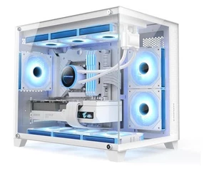 GOPIE X03 White Micro ATX PC Case with 270° Glass, 360mm RAD Support, MATX/ITX - Picture 1 of 6
