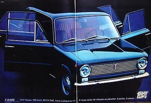 WERBUNG FIAT 124 7 PS STEUER 145 KM/H SCHEIBENBREMSEN AUF 4 RÄDERN 4-5 TÜRER - Bild 1 von 2