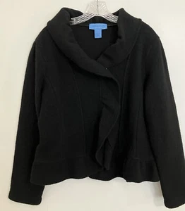 Doncaster 100 Wool Short Ruffle Jacket  Black Xl Whimsygoth Witchie Goth Indie - Picture 1 of 7