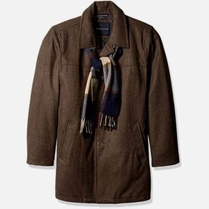 Abrigo para caminar de lana Melton grande y alto Tommy Hlfiger para hombre - marrón, LT - Imagen 1 de 1
