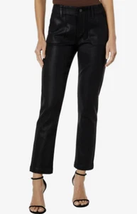 Mayslie Straight Ankle in Black Fog Luxe Coating Size 26 NWT - Picture 1 of 12