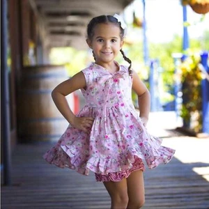 Be Girl Clothing Girls Size 4T Pink Floral Casual Twirl Tunic - Picture 1 of 5