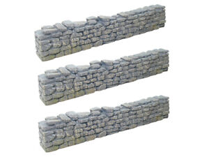 BRITAINS 17811 AMERICAN CIVIL WAR 3 STRAIGHT STONE WALL DIORAMA SECTIONS