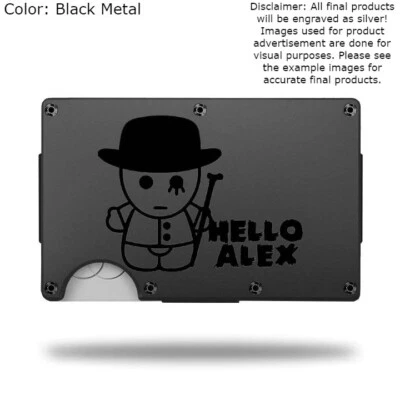 Custom HELLO ALEX Laser Engraved Wallet - Pick A Wallet Color - Image 1 of 4
