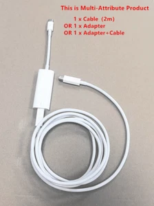 For Apple Thunderbolt 2 Cable 2M+ Thunderbolt 3 (USB-C) to Thunderbolt 2 Adapter - Picture 1 of 13