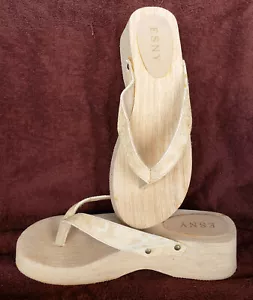 ESNY Damengröße 9 beige Plateau-Sandalen mit 2-Zoll-Absatz - Bild 1 von 5