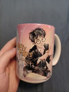 Harry Potter and the Sorcerers Stone Pink Coffee Mug Hedwig Owl Vintage 2000s