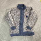 Vintage Cardigan Sweater Women's Blue Patch Crest Purple Full Zip Medium
