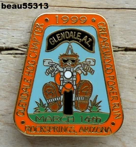 Hardley 1999 Dueños Grupo Hog ""Greasewood Poker Run"" chaleco coleccionable pin - Imagen 1 de 1
