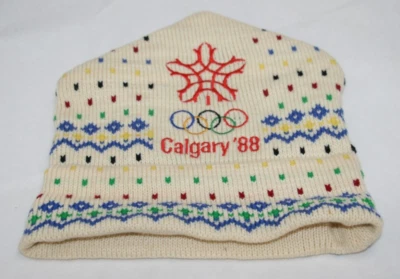 Calgary '88 Olympic Winter Games Handmade VINTAGE Collectible Beanie Adult Size - Image 1 of 4