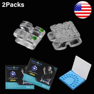 2XDental Mini Orthodontic Monocrystalline Sapphire Brackets Crystal Clear Braces - Picture 1 of 14