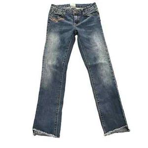 HUDSON Jeans Embroidered Skinny Crop Jeans (Big Girls), Blue Slub - 16 - Picture 1 of 7