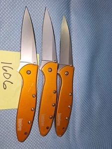 3 Kershaw LEEK 1660OR Knives Camping Fishing Excellent Lot 1606 - Picture 1 of 3