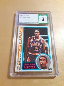 1978-79 Topps #10 tarjeta de baloncesto Walter Davis CSG 4 Phoenix Suns, delantera, estrella - Imagen 1 de 2